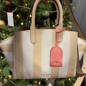 Kate Spade Cream and Pink Satchel